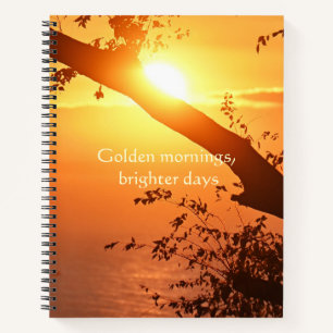Goldene Morgen Heller Tage Strahlender Sonnenaufga Notizblock