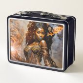 Goldene Morgendämmerung - Afrikanische Prinzessin- Metall Brotdose (Rückseite)