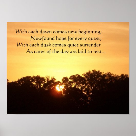 Goldene Morgendämmerung des neuen Beginnposters Poster (Vorne)