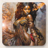 Goldene Morgenröte - Afrikanische Prinzessin - Unt Getränkeuntersetzer (Vorderseite)