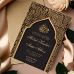 Goldene Moschee Geometric Black Islamic Muslim Wed Einladung<br><div class="desc">Goldene Moschee Geometric Black Islamic Muslim Wedding</div>