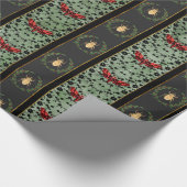 Goldene Motte-Grüne-Gratlandschaft Gothic viktoria Geschenkpapier (Ecke)