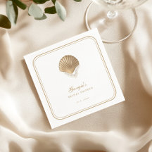 Goldene Muschel- und Perlen-Küsten-Hochzeitsdusche