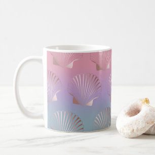 Goldene Muschelmuster der Girlande-Rose Kaffeetasse