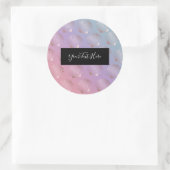 Goldene Muschelmuster der Girlande-Rose Runder Aufkleber (Tasche)