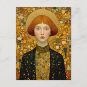 Goldene Muse der modernen Eleganz Feiertagspostkarte