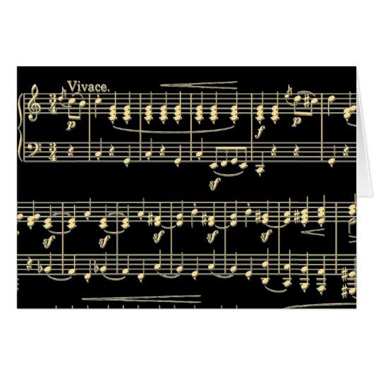 Goldene Musik auf schwarz (Vorderseite (Horizontal))