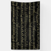Goldene Musik auf schwarz Banner (Vertikal)