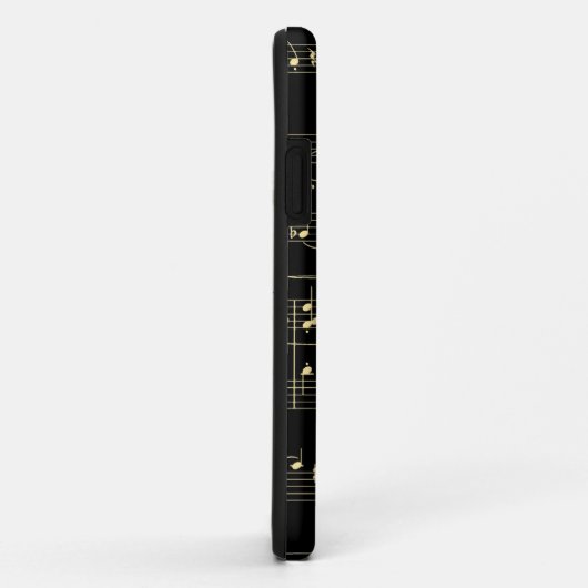Goldene Musik auf schwarz Case-Mate iPhone Hülle (Hinten/Rechts)