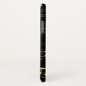 Goldene Musik auf schwarz Case-Mate iPhone Hülle (Hinten/Rechts)