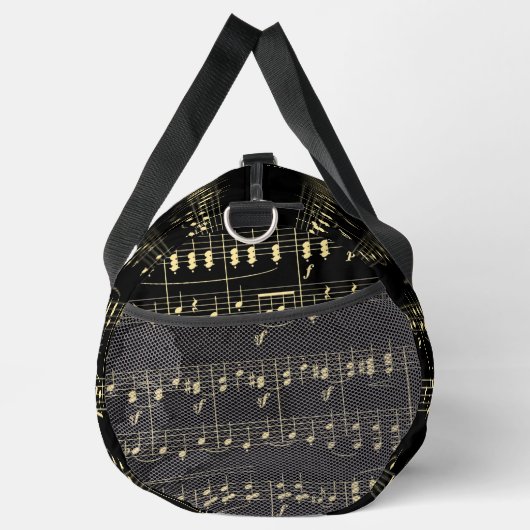 Goldene Musik auf schwarz Duffle Bag (Rechts)