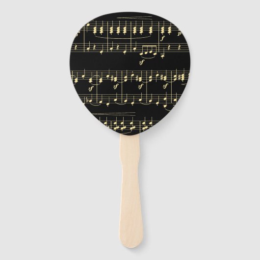 Goldene Musik auf schwarz Fächer (Vorderseite)