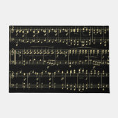 Goldene Musik auf schwarz Fußmatte (Vorderseite)