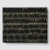 Goldene Musik auf schwarz Gästebuch (Rückseite)