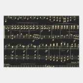 Goldene Musik auf schwarz Geschenkpapier Set (Vorderseite 3)