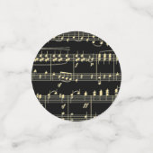 Goldene Musik auf schwarz Konfetti (Klein Vorderseite)
