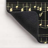 Goldene Musik auf schwarz Mousepad (Ecke)