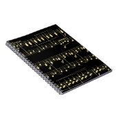 Goldene Musik auf schwarz Notizblock (Rechte Seite)