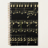 Goldene Musik auf schwarz Planer (Vorderseite)