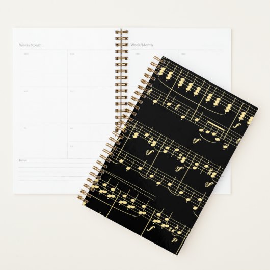 Goldene Musik auf schwarz Planer (Anzeige)