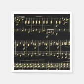 Goldene Musik auf schwarz Serviette (Vorderseite)