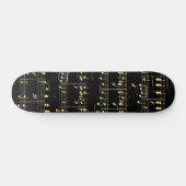 Goldene Musik auf schwarz Skateboard (Horizontal)