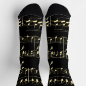Goldene Musik auf schwarz Socken (Oben)