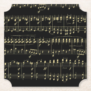 Goldene Musik auf Schwarz Untersetzer