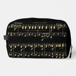 Goldene Musik auf schwarz Waschbeutel