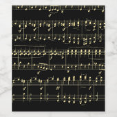 Goldene Musik auf schwarz Weinetikett (Einzelnes Label)