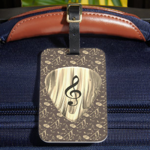 Goldene Musik-Pick – Violinschlüssel-Kunst Gepäckanhänger