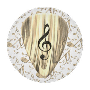 Goldene Musik-Pick – Violinschlüssel-Kunst Schneidebrett