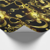 goldene Musiknote Geschenkpapier (Ecke)