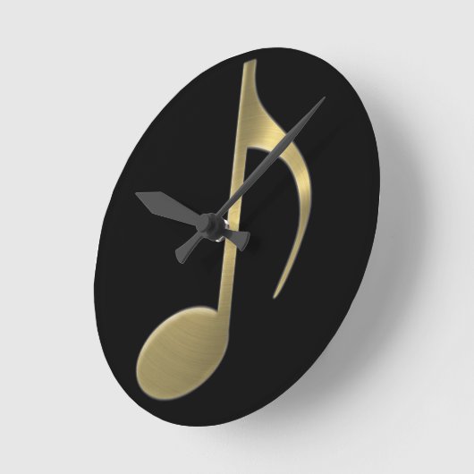 Goldene Musiknote-Wand-Uhr Runde Wanduhr (Winkel)