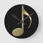 Goldene Musiknote-Wand-Uhr Runde Wanduhr (Vorderseite)