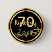 Goldene Musiknoten aus dem 70. Jubiläum auf stylis Button (Vorderseite)