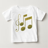 Goldene Musiknoten Baby T-shirt (Vorderseite)