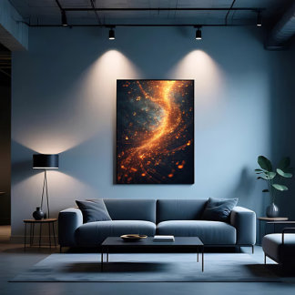 Goldene Musiknoten Galaxie Spirale Leinwanddruck