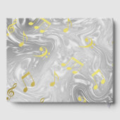 Goldene Musiknoten Hochzeit Gästebuch, festlich Gästebuch (Rückseite)