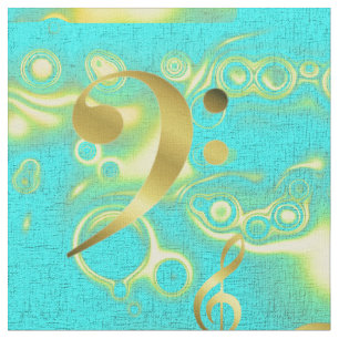 goldene Musiknoten in Minze Stoff