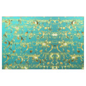 goldene Musiknoten in Minze Stoff (Fat Quarter (45,7 x 55,9 cm))