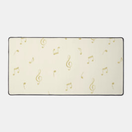 Goldene Musiknoten mit Creme Schreibtischunterlage