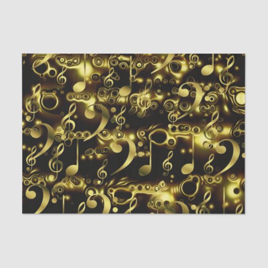 goldene Musiknoten Seidenpapier (Vorderseite)