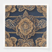 Goldene Muster AI-Kunst Serviette (Vorderseite)