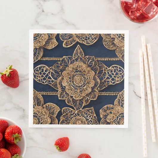 Goldene Muster AI-Kunst Serviette (Beispiel)