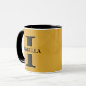 Goldene Mutter Anfangsbuchstabe Name Typografie De Tasse (Vorderseite Links)