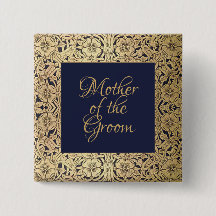 Goldene Mutter des Groom Elegant Wedding Navy Blue