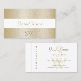 Goldene Mutter Perlenschlangenmuster mit Monogramm Visitenkarte