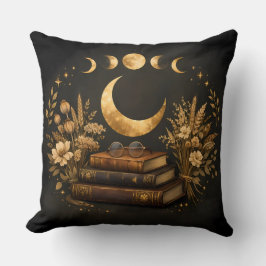 Goldene mystische Bibliothek & botanische Boho-Mon Kissen
