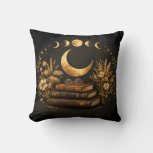 Goldene mystische Bibliothek & Botanische Boho-Mon Kissen